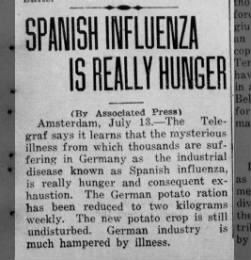 Spanish Flu The Eagle July 13, 1918